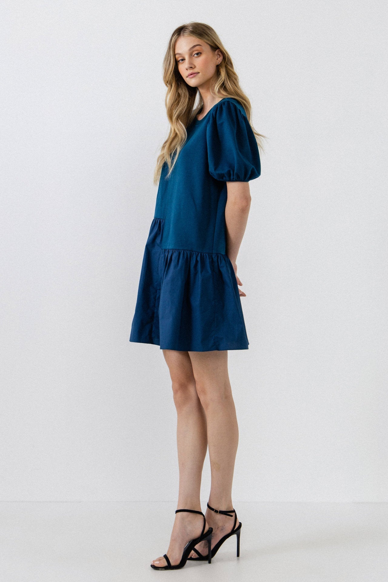 ENGLISH FACTORY - Knit Woven Mixed Dress - DRESSES available at Objectrare