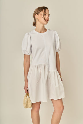 ENGLISH FACTORY - Knit Woven Mixed Dress - DRESSES available at Objectrare