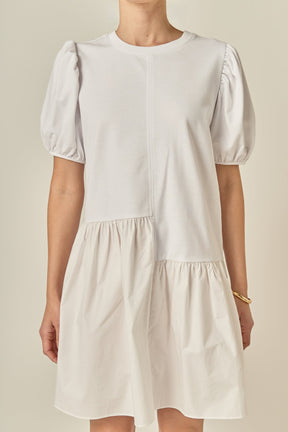 ENGLISH FACTORY - Knit Woven Mixed Dress - DRESSES available at Objectrare