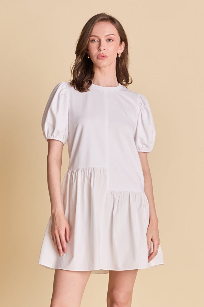 ENGLISH FACTORY - Knit Woven Mixed Dress - DRESSES available at Objectrare
