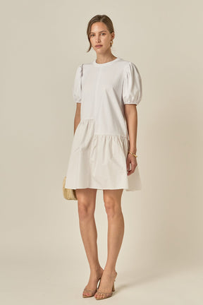 ENGLISH FACTORY - Knit Woven Mixed Dress - DRESSES available at Objectrare