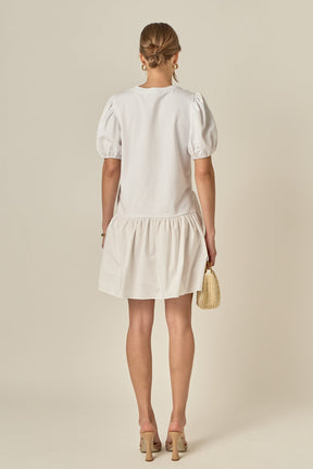 ENGLISH FACTORY - Knit Woven Mixed Dress - DRESSES available at Objectrare