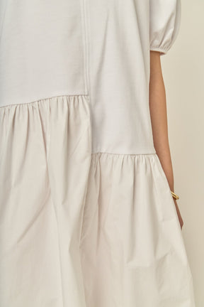 ENGLISH FACTORY - Knit Woven Mixed Dress - DRESSES available at Objectrare