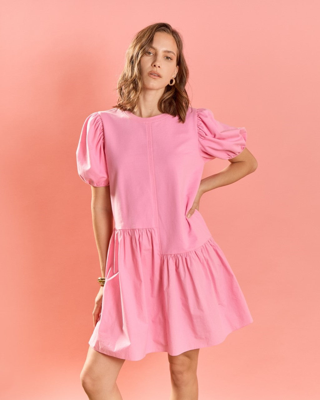 Knit Woven Mixed Dress