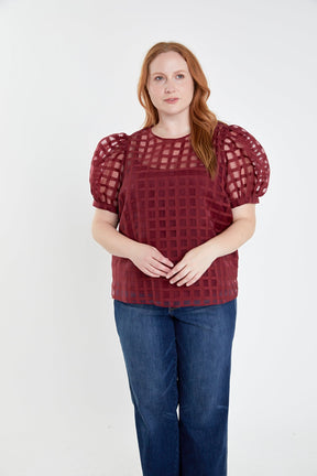 ENGLISH FACTORY - Plaid See Through Top - TOPS available at Objectrare
