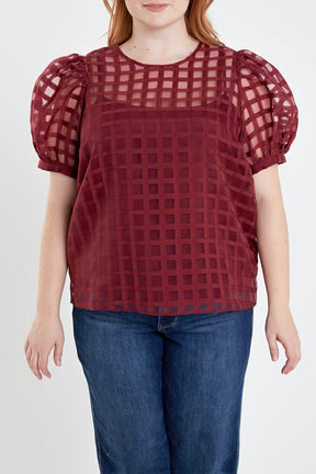 ENGLISH FACTORY - Plaid See Through Top - TOPS available at Objectrare