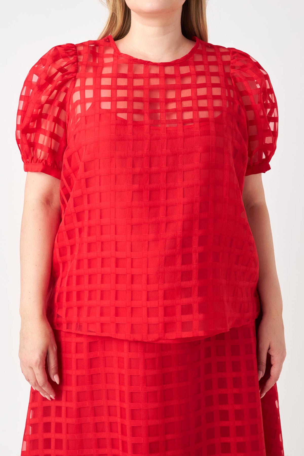 ENGLISH FACTORY - Plaid See Through Top - TOPS available at Objectrare