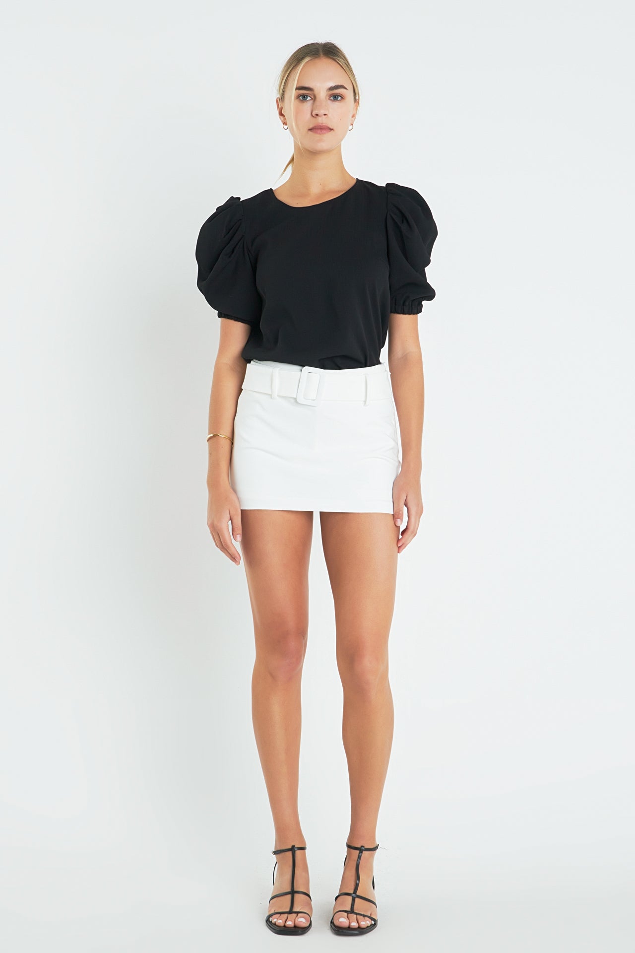 ENGLISH FACTORY - English Factory - Ruched Puff Sleeve Top - TOPS available at Objectrare