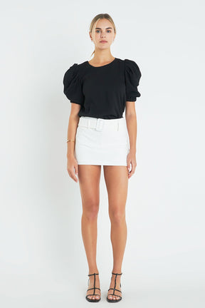 ENGLISH FACTORY - English Factory - Ruched Puff Sleeve Top - TOPS available at Objectrare