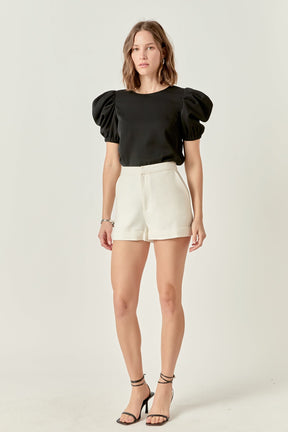 Ruched Puff Sleeve Top
