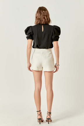 Ruched Puff Sleeve Top