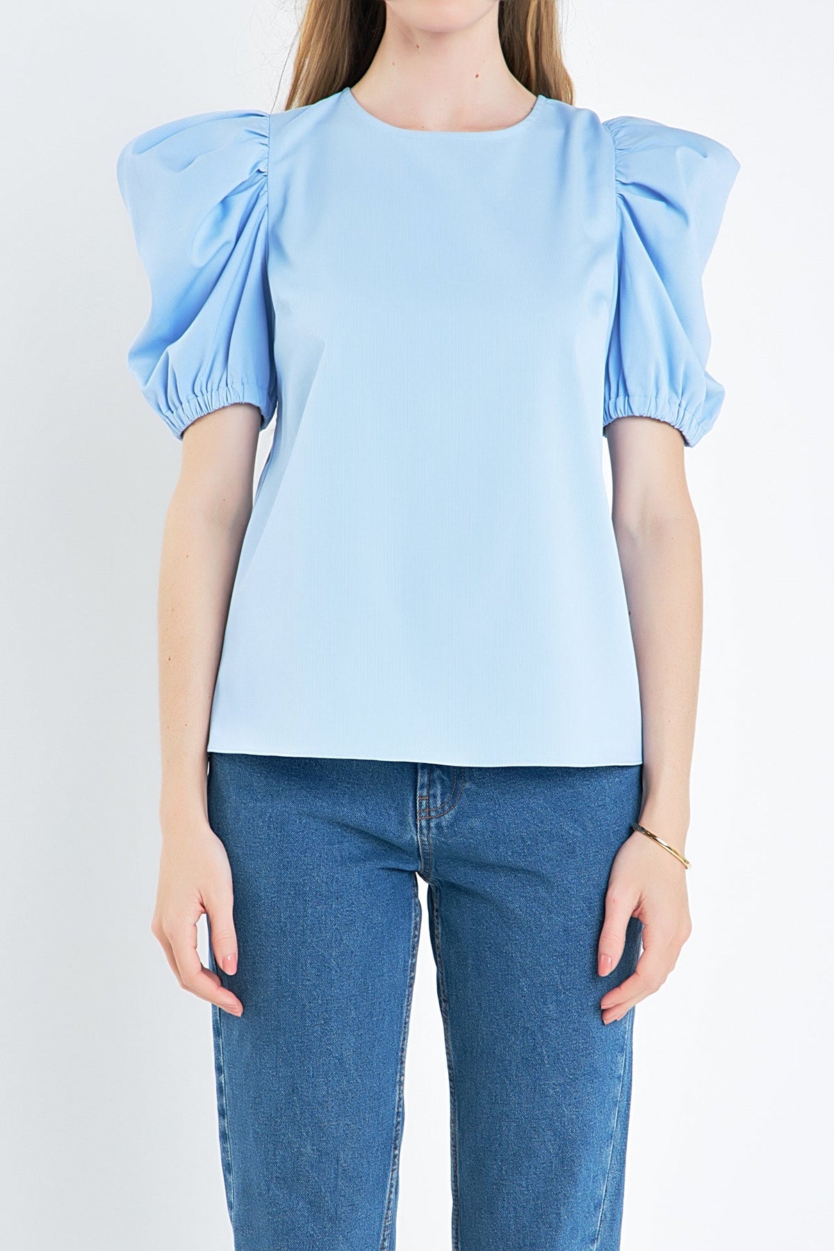 ENGLISH FACTORY - English Factory - Ruched Puff Sleeve Top - TOPS available at Objectrare