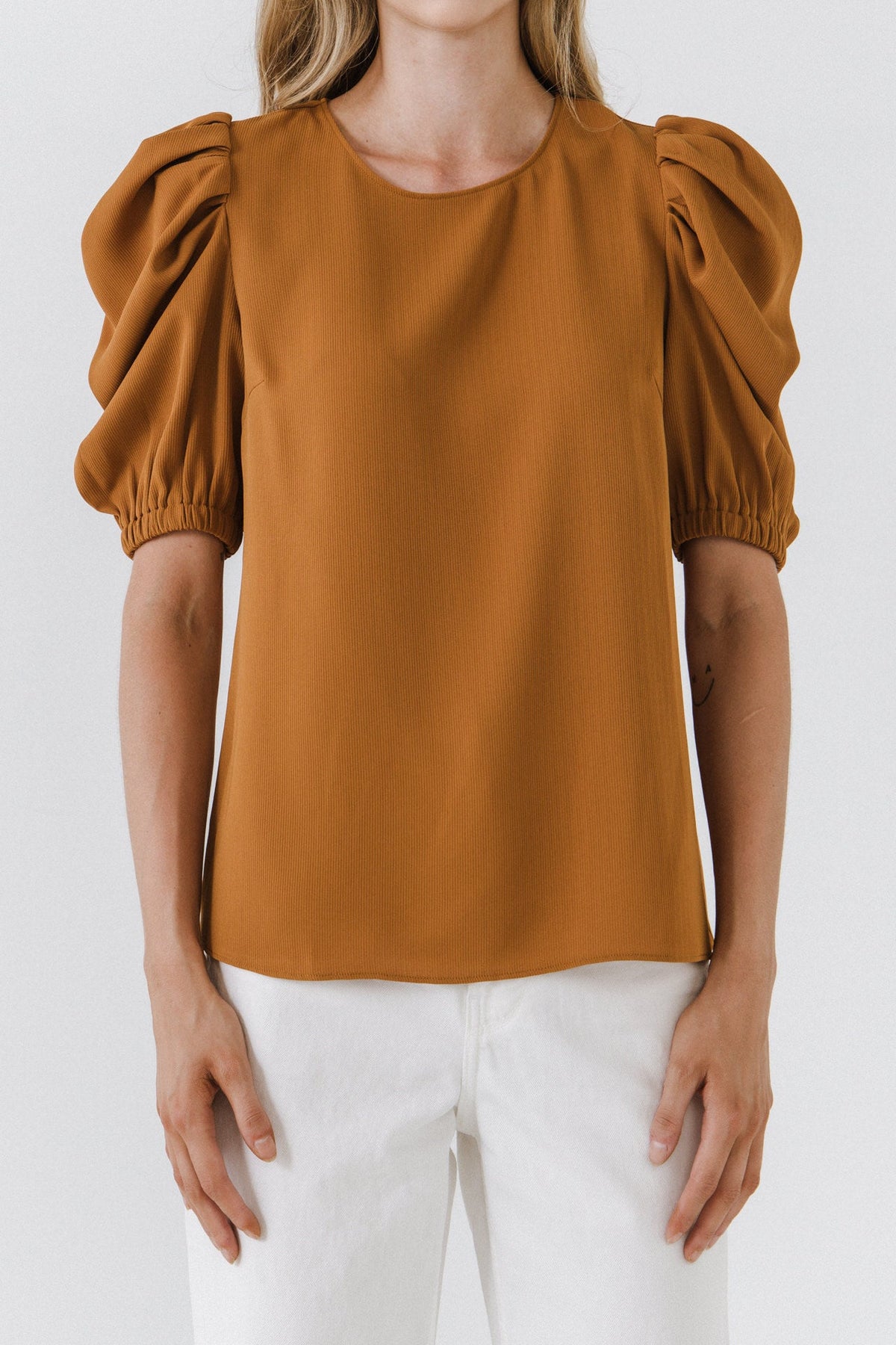 ENGLISH FACTORY - English Factory - Pleated Puff Sleeve Top - TOPS available at Objectrare