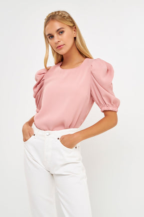 ENGLISH FACTORY - Ruched Puff Sleeve Top - TOPS available at Objectrare