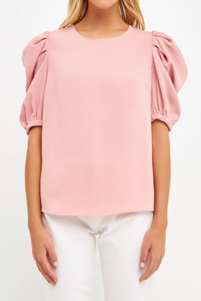 ENGLISH FACTORY - English Factory - Ruched Puff Sleeve Top - TOPS available at Objectrare