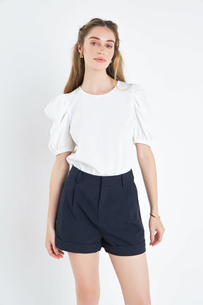 ENGLISH FACTORY - English Factory - Ruched Puff Sleeve Top - TOPS available at Objectrare