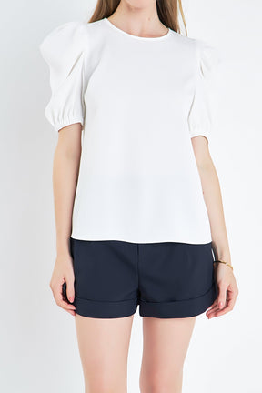 ENGLISH FACTORY - English Factory - Ruched Puff Sleeve Top - TOPS available at Objectrare