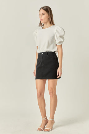 Ruched Puff Sleeve Top