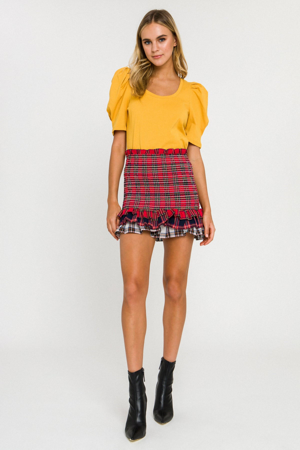 Pleated Puff Sleeve Top