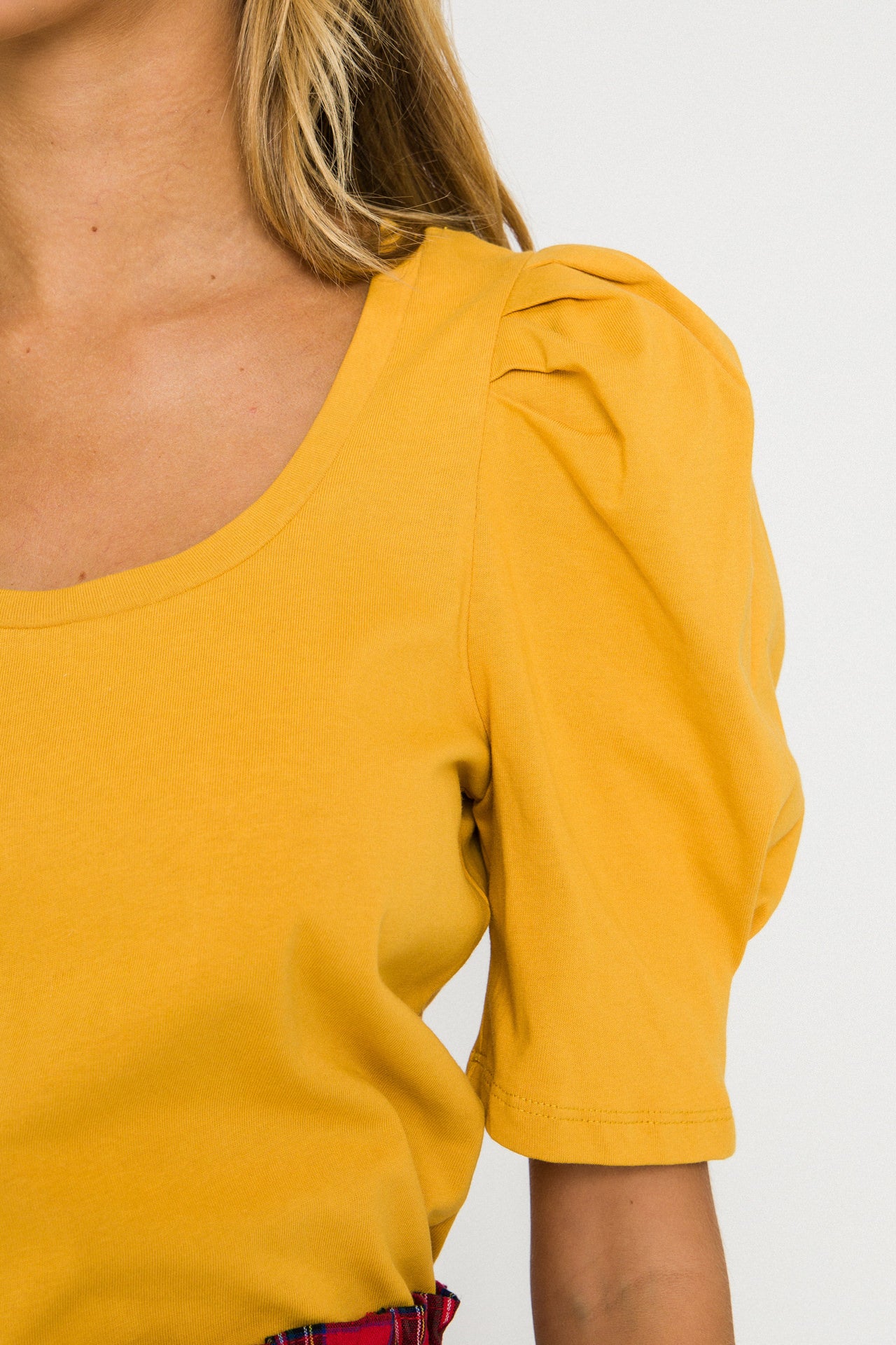 Pleated Puff Sleeve Top