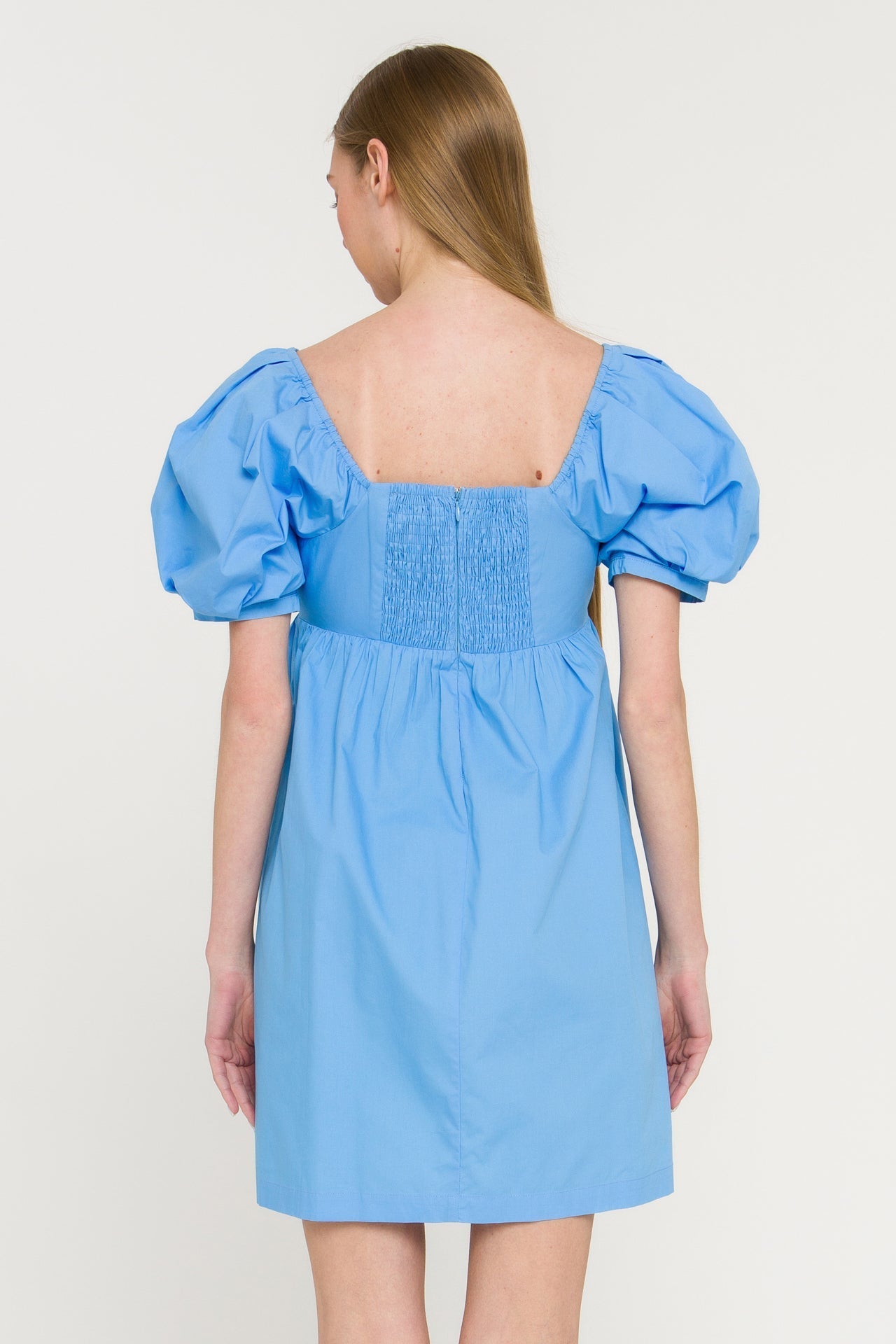 ENGLISH FACTORY - English Factory - Puff Sleeve V-Neck Babydoll Dress - DRESSES available at Objectrare