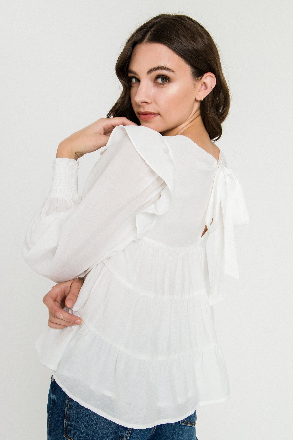 Tiered Ruffle Detail Blouse