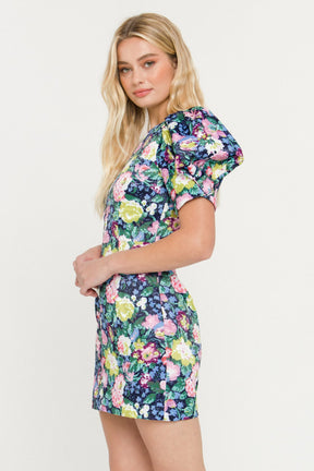 ENDLESS ROSE - Endless Rose - Floral Puff Sleeve Woven Dress - DRESSES available at Objectrare