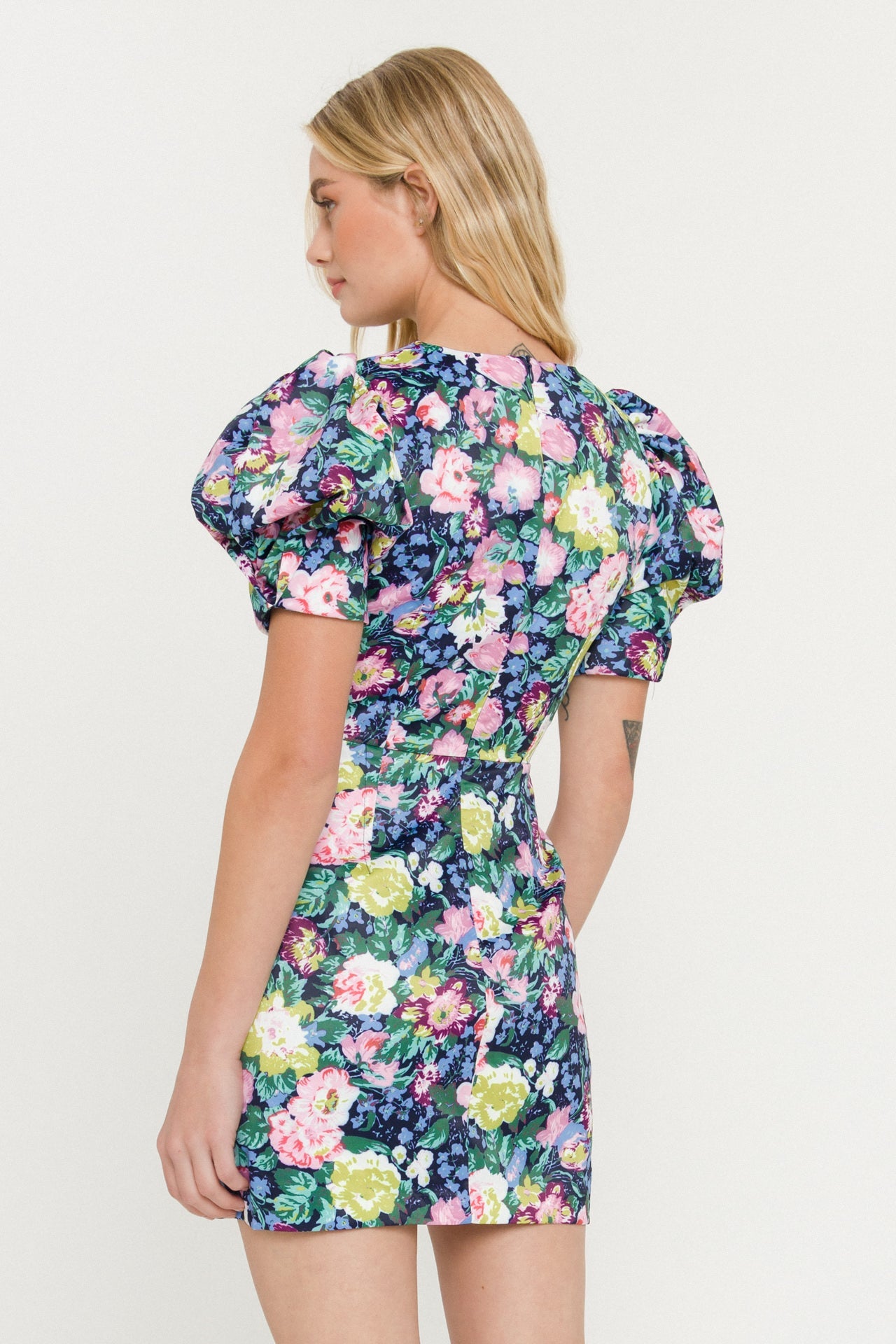 ENDLESS ROSE - Endless Rose - Floral Puff Sleeve Woven Dress - DRESSES available at Objectrare