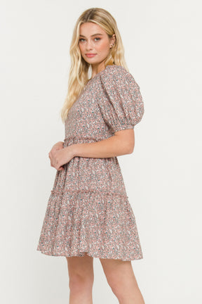 ENGLISH FACTORY - Puff Sleeve Ruffle Detail Dress - DRESSES available at Objectrare
