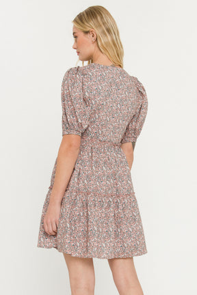 ENGLISH FACTORY - Puff Sleeve Ruffle Detail Dress - DRESSES available at Objectrare