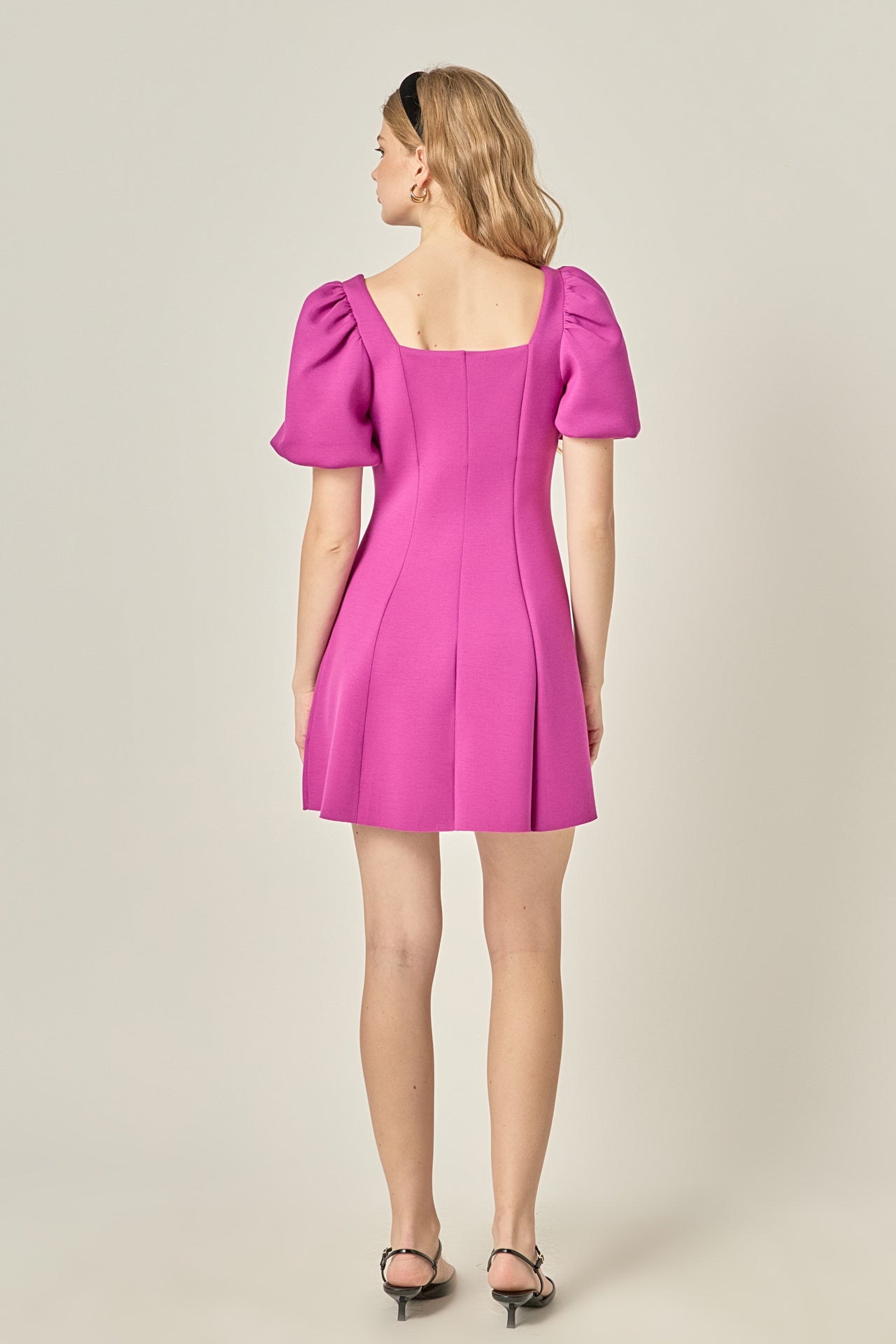 ENGLISH FACTORY - Puff Sleeve Mini Dress in Orchid - DRESSES available at Objectrare