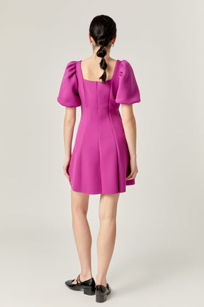 English Factory - Puff Sleeve Mini Dress in Orchid