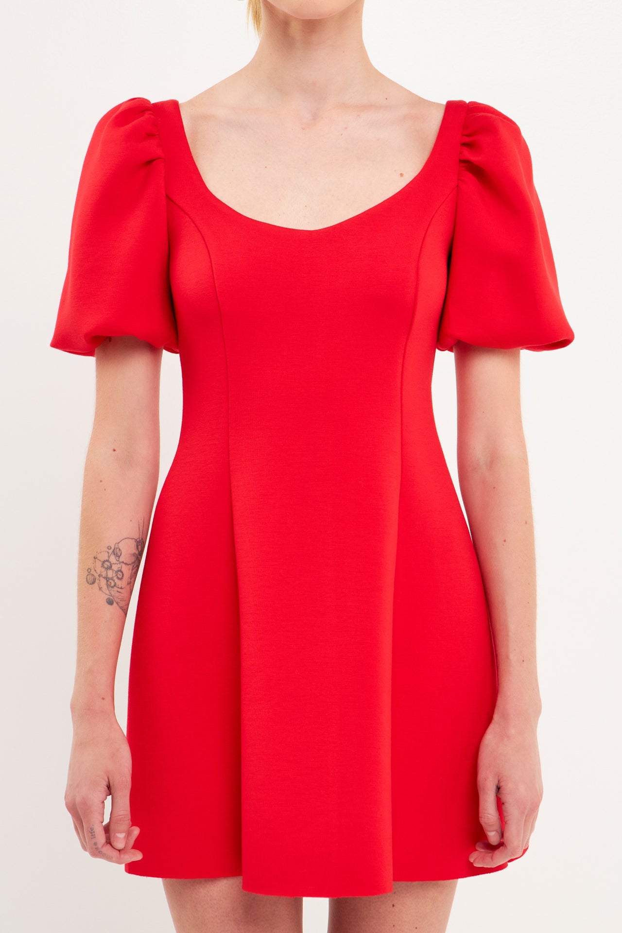 Puff Sleeve Mini Dress - Sale