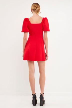 Puff Sleeve Mini Dress - Sale