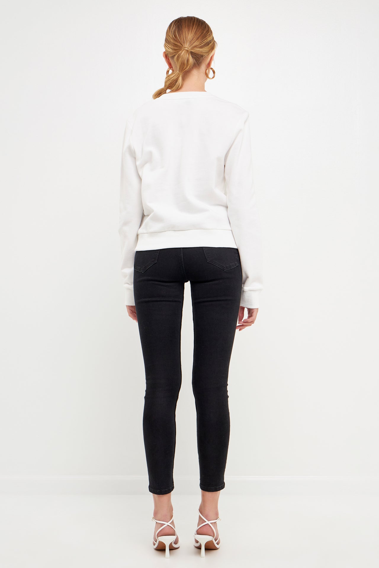 ENDLESS ROSE - Beaded Loved Sweatshirt - HOODIES & SWEATSHIRTS available at Objectrare