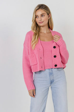 ENGLISH FACTORY - V-neck Knit Cardigan - SWEATERS & KNITS available at Objectrare