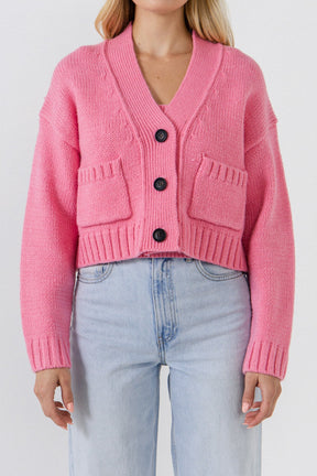 ENGLISH FACTORY - V-neck Knit Cardigan - SWEATERS & KNITS available at Objectrare