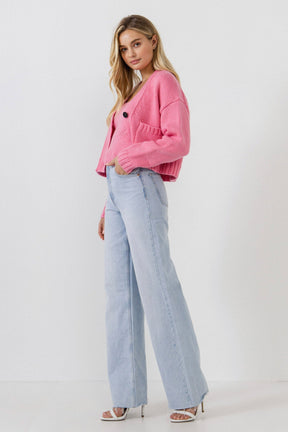 ENGLISH FACTORY - V-neck Knit Cardigan - SWEATERS & KNITS available at Objectrare