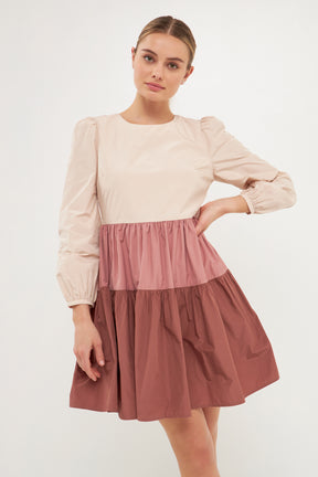 ENGLISH FACTORY - Colorblock Mini Dress - DRESSES available at Objectrare