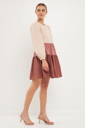 ENGLISH FACTORY - Colorblock Mini Dress - DRESSES available at Objectrare