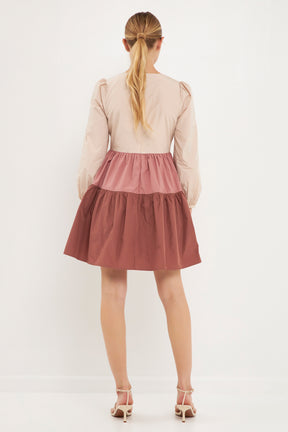 ENGLISH FACTORY - Colorblock Mini Dress - DRESSES available at Objectrare