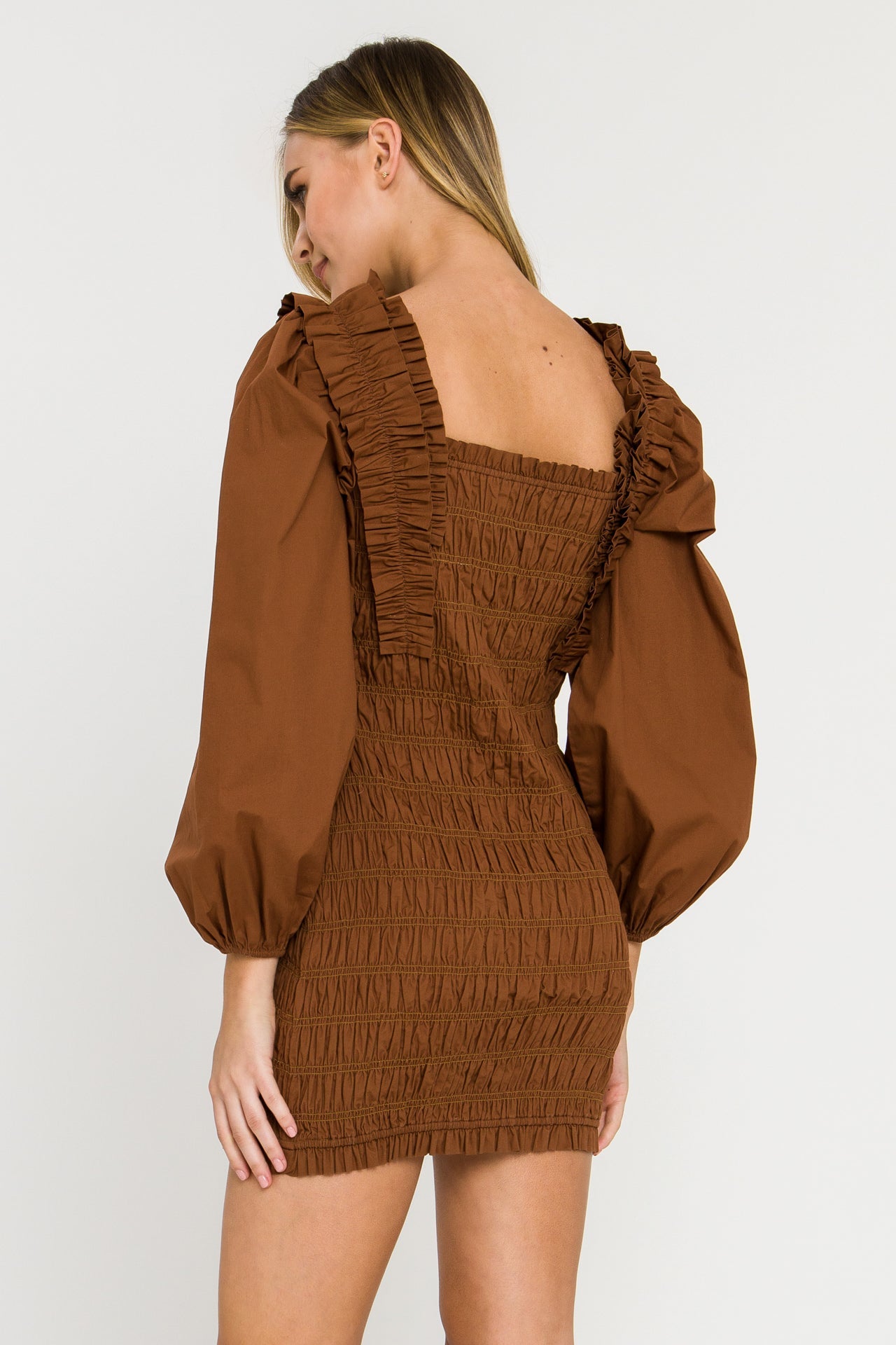 ENDLESS ROSE - Smocking Detail Mini Dress - DRESSES available at Objectrare