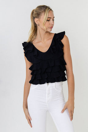 ENDLESS ROSE - Ruffle Fitted Mini Top - SWEATERS & KNITS available at Objectrare