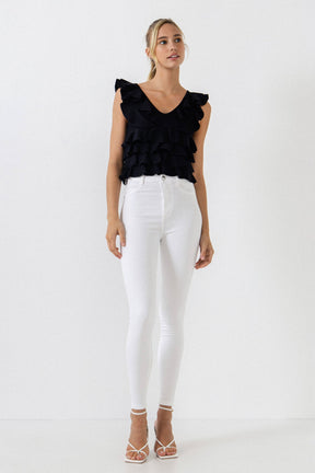 ENDLESS ROSE - Ruffle Fitted Mini Top - SWEATERS & KNITS available at Objectrare