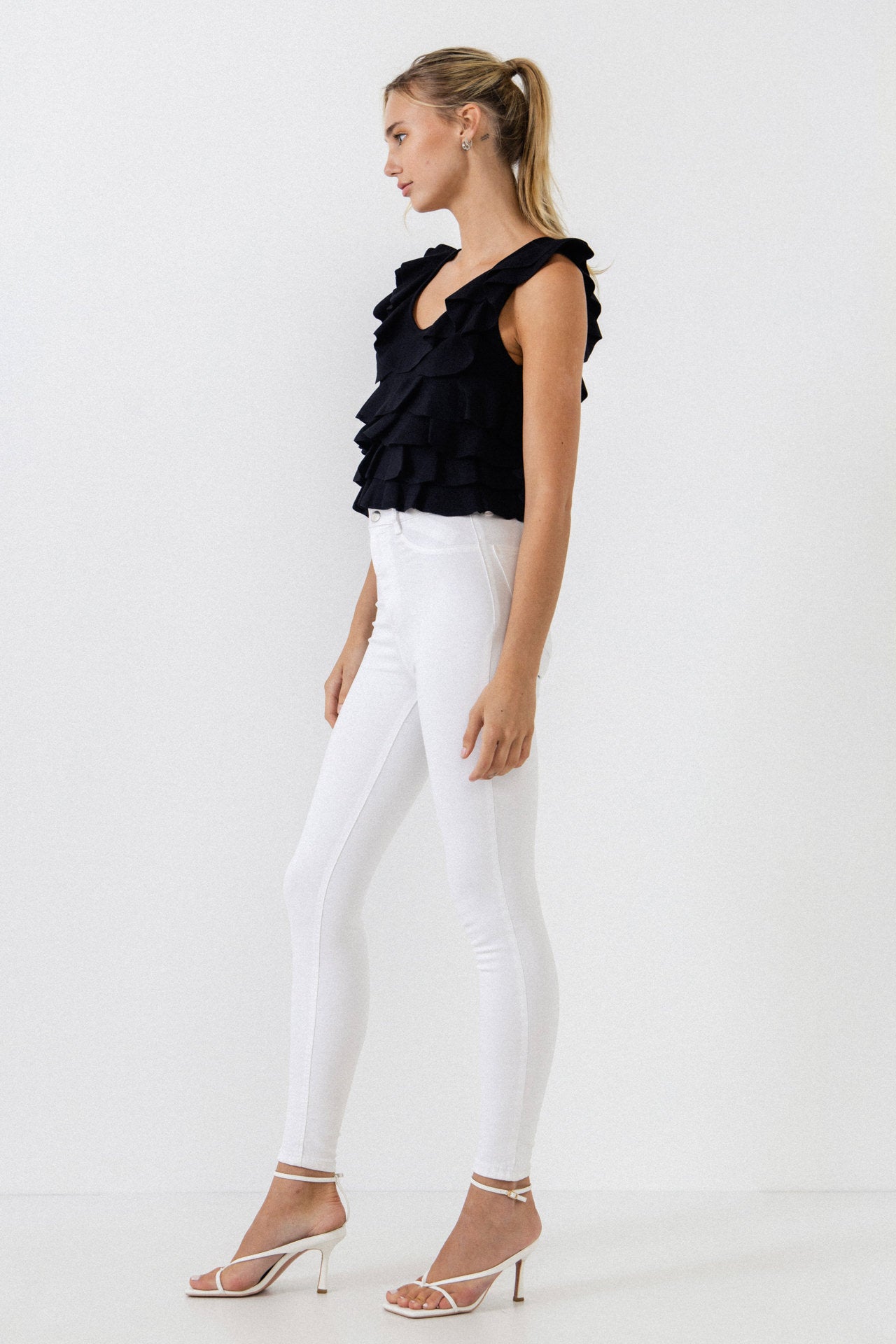 ENDLESS ROSE - Ruffle Fitted Mini Top - SWEATERS & KNITS available at Objectrare