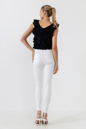 ENDLESS ROSE - Ruffle Fitted Mini Top - SWEATERS & KNITS available at Objectrare