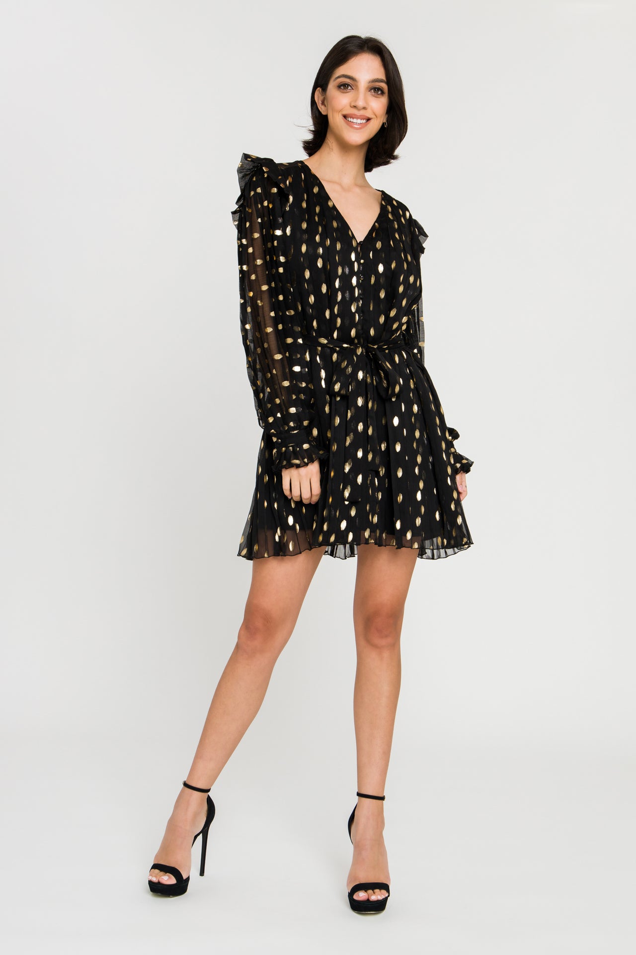 ENDLESS ROSE - Gold Dot Women Dress - DRESSES available at Objectrare