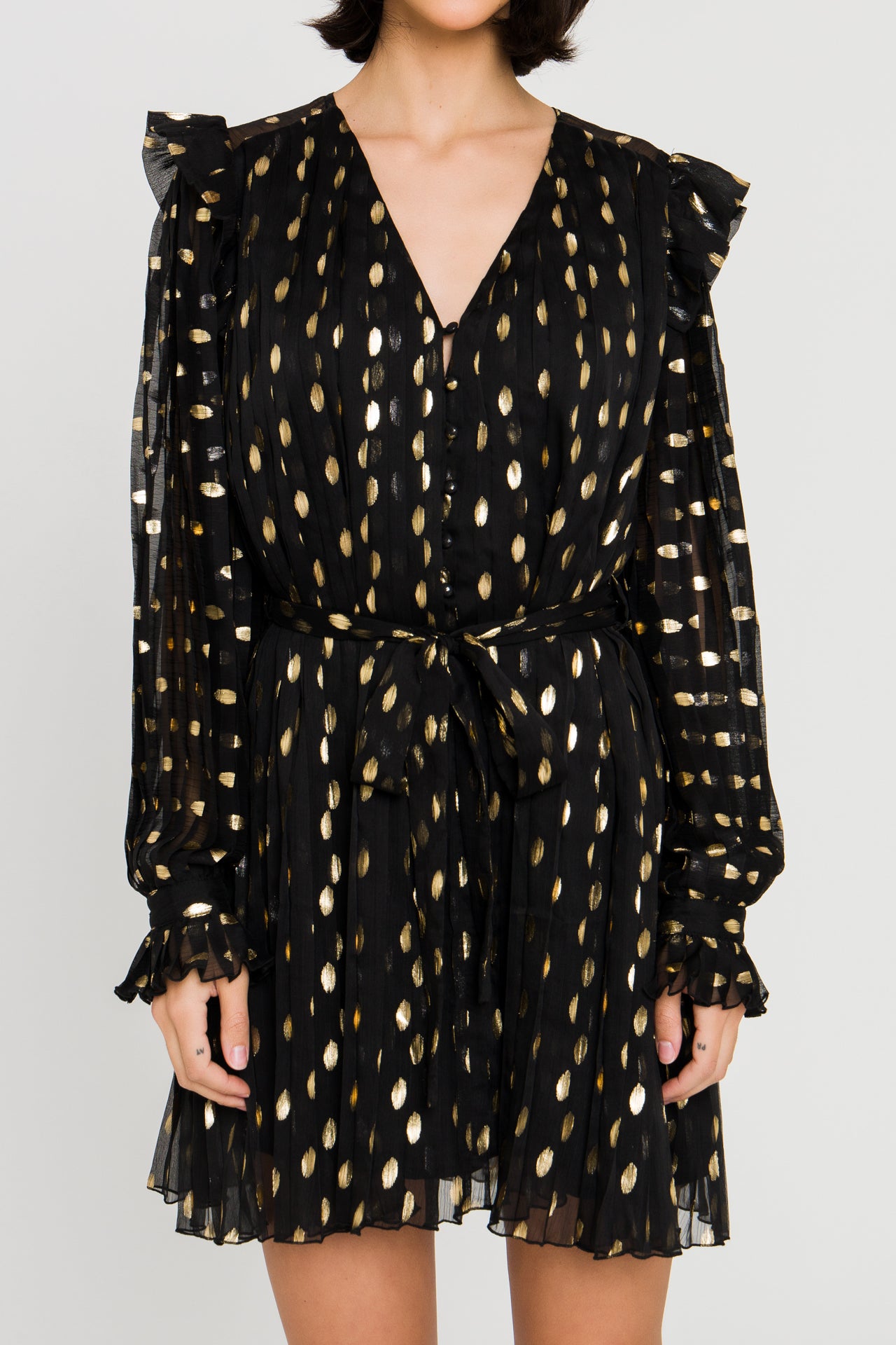 ENDLESS ROSE - Gold Dot Women Dress - DRESSES available at Objectrare