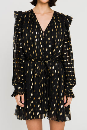 ENDLESS ROSE - Gold Dot Women Dress - DRESSES available at Objectrare