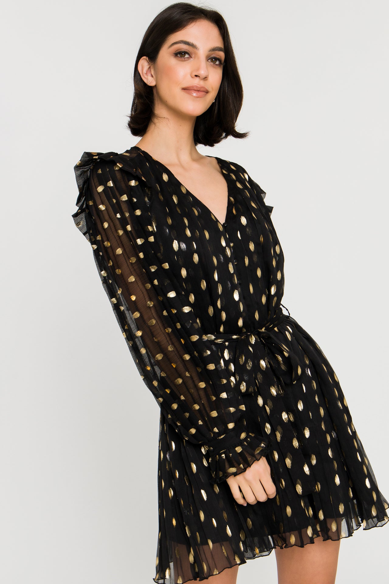 ENDLESS ROSE - Gold Dot Women Dress - DRESSES available at Objectrare
